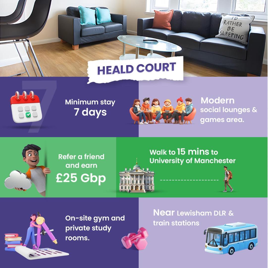 Apartment Heald Court Student Only, Ensuite At *