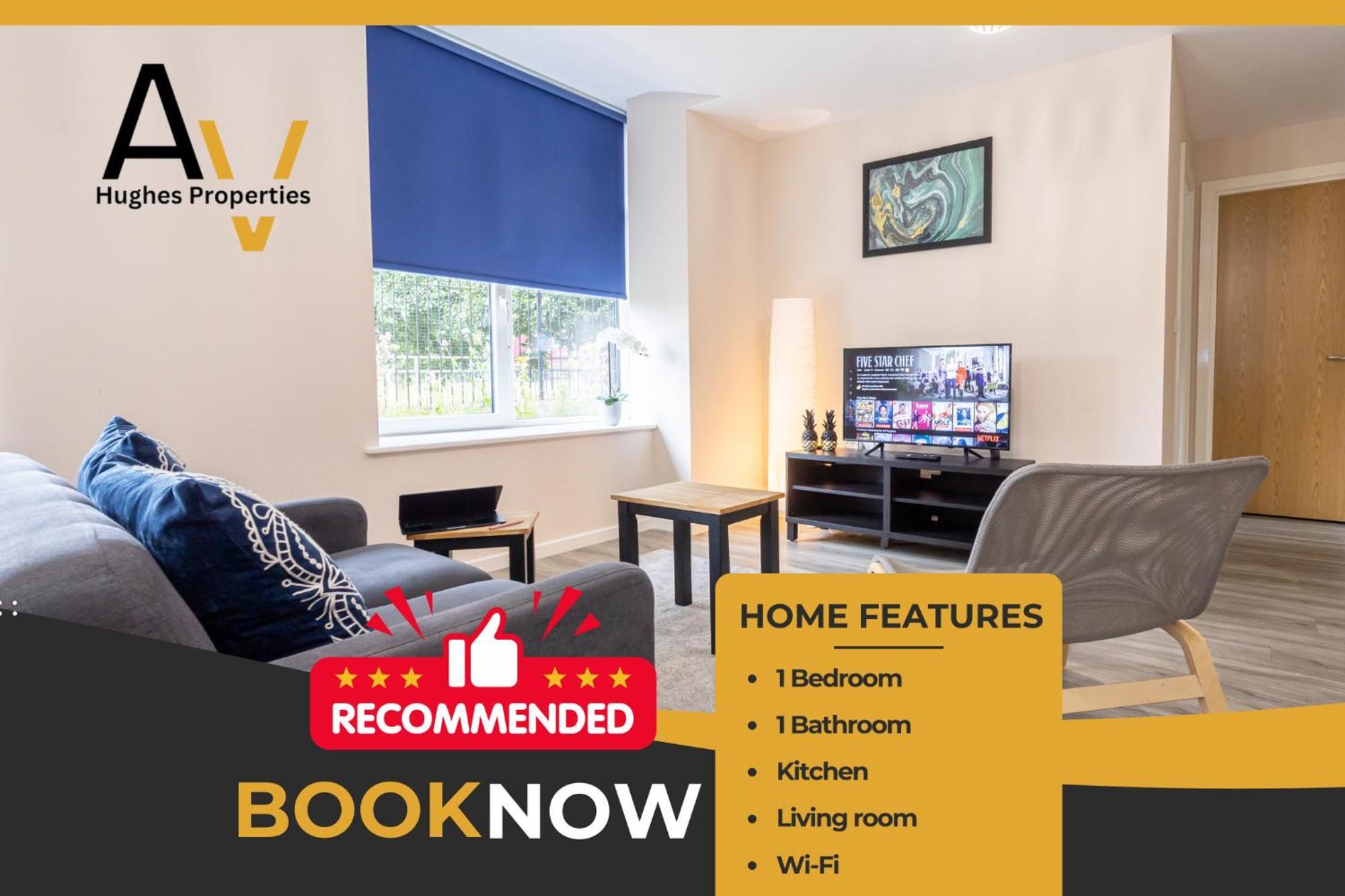 Comfortable One-Bedroom Apartment - Perfect For Relocation In Salford By Av Hughes Properties Apartment *